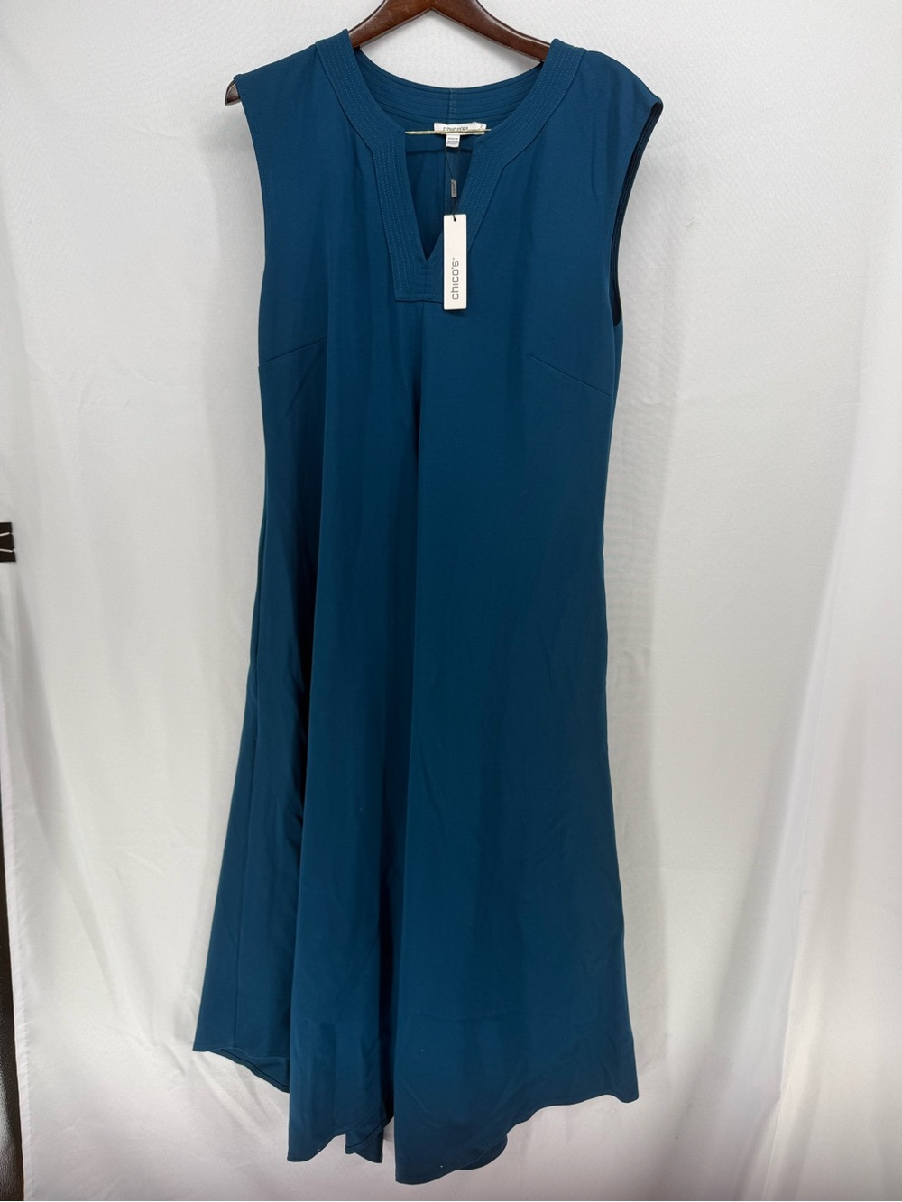 Chico's Teal Sleeveless A-Line Dress